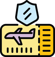 Poster - Liability air ticket icon. Outline Liability air ticket vector icon for web design isolated on white background color flat