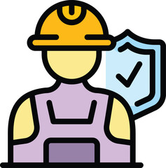 Poster - Liability worker icon. Outline Liability worker vector icon for web design isolated on white background color flat