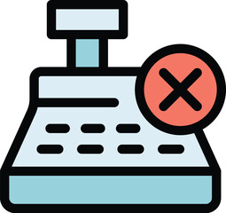 Poster - Payment cancellation icon. Outline Payment cancellation vector icon for web design isolated on white background color flat
