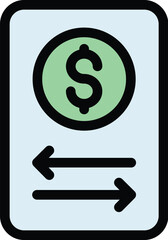 Poster - Transfer online money icon. Outline Transfer online money vector icon for web design isolated on white background color flat
