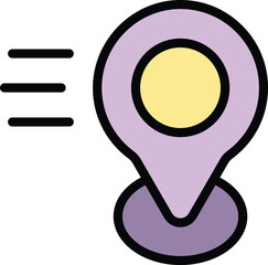 Poster - Rush job location icon. Outline Rush job location vector icon for web design isolated on white background color flat