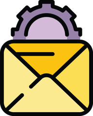 Poster - Rush job mail icon. Outline Rush job mail vector icon for web design isolated on white background color flat