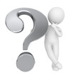 Question mark interrogation point with asking stick figure silver PNG with transparent background
