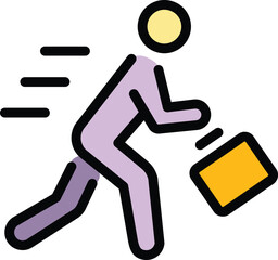 Aufkleber - rush job running icon. outline rush job running vector icon for web design isolated on white backgro