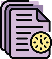 Poster - Rush job urgent documents icon. Outline Rush job urgent documents vector icon for web design isolated on white background color flat