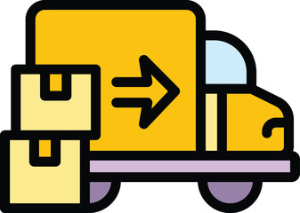 Poster - Tracking delivery van icon. Outline Tracking delivery van vector icon for web design isolated on white background color flat