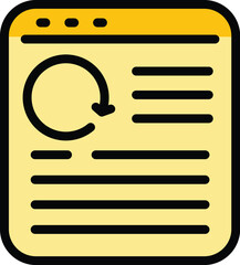 Poster - Online return product icon. Outline Online return product vector icon for web design isolated on white background color flat