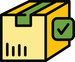 Poster - Delivered parcel icon. Outline Delivered parcel vector icon for web design isolated on white background color flat