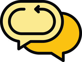 Aufkleber - return chat icon. outline return chat vector icon for web design isolated on white background color 