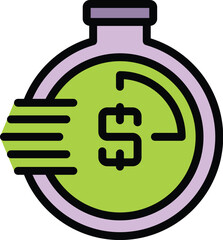 Poster - Result money coin icon. Outline Result money coin vector icon for web design isolated on white background color flat