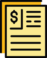Poster - Result money finance paper icon. Outline Result money finance paper vector icon for web design isolated on white background color flat