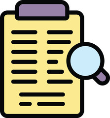 Poster - Clipboard market studies icon. Outline Clipboard market studies vector icon for web design isolated on white background color flat