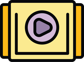 Poster - Video market studies icon. Outline Video market studies vector icon for web design isolated on white background color flat
