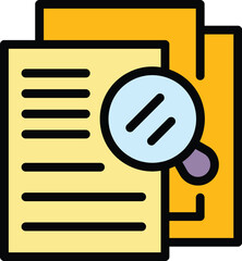 Poster - Documents market studies icon. Outline Documents market studies vector icon for web design isolated on white background color flat