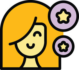 Poster - Customer review icon. Outline Customer review vector icon for web design isolated on white background color flat