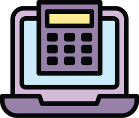 Poster - Calculator consumer icon. Outline Calculator consumer vector icon for web design isolated on white background color flat