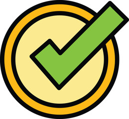 Poster - Check mark icon. Outline Check mark vector icon for web design isolated on white background color flat