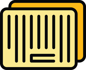 Fototapete - Shopping barcode icon. Outline Shopping barcode vector icon for web design isolated on white background color flat