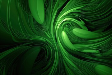 Poster - swirling green vortex. Generative AI