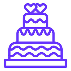 Sticker - Vector Design Wedding Cake Icon Style