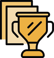 Poster - School award icon. Outline School award vector icon for web design isolated on white background color flat