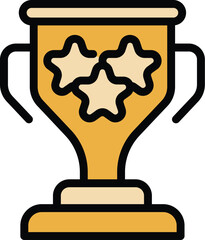 Poster - Graduation award icon. Outline Graduation award vector icon for web design isolated on white background color flat