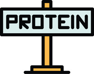 Poster - Healthy protein icon. Outline Healthy protein vector icon for web design isolated on white background color flat
