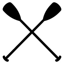 Logo Aislado Con Silueta De Remos Cruzados De Kayak O Canoa