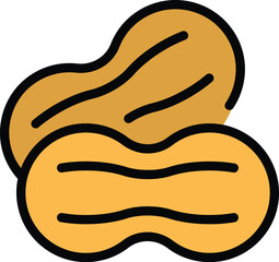 Poster - Protein peanut icon. Outline Protein peanut vector icon for web design isolated on white background color flat