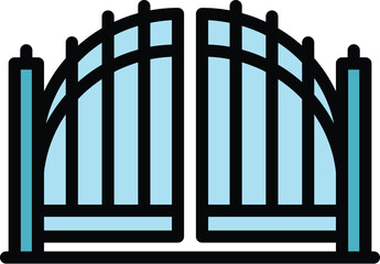 Poster - Sensor gate icon. Outline Sensor gate vector icon for web design isolated on white background color flat