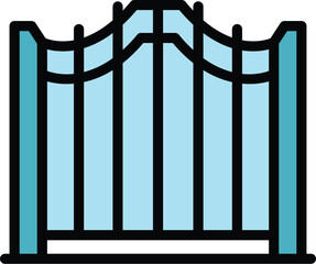 Poster - Access smart gate icon. Outline Access smart gate vector icon for web design isolated on white background color flat