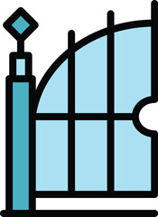 Poster - Automatic gate technology icon. Outline Automatic gate technology vector icon for web design isolated on white background color flat