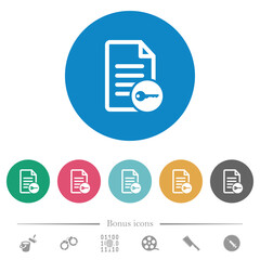 Canvas Print - Secure document flat round icons