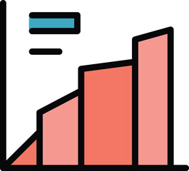 Poster - Big data graph icon. Outline Big data graph vector icon for web design isolated on white background color flat