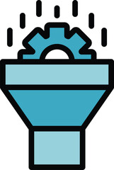 Poster - Data funnel icon. Outline Data funnel vector icon for web design isolated on white background color flat