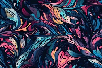 Poster - vibrant and colorful pattern with a mix of various hues and shapes. Generative AI