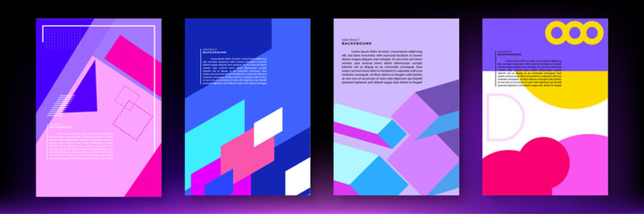 Vector abstract geometric posters background. bauhaus geometric backgrounds, vector circle, triangle, and square