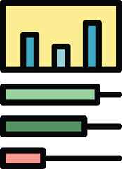 Poster - Big data statistics icon. Outline Big data statistics vector icon for web design isolated on white background color flat