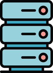 Poster - Computer server icon. Outline Computer server vector icon for web design isolated on white background color flat