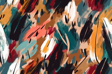 Poster - colorful abstract painting. Generative AI