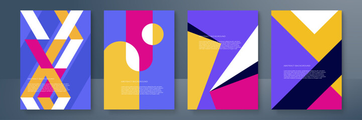 vector flat design abstract shapes poster template