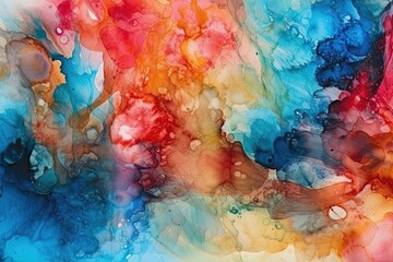 Poster - vibrant and colorful abstract painting. Generative AI