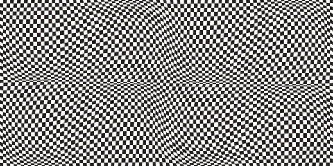 Leinwandbilder - Checkered grid. Vector racing flag made of raised canvas. Black and white racing chess pattern. For print and interior design, wallpaper, textiles, notebooks, pillows.