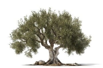 Wall Mural - an olive tree isolated on a white background. Generative AI