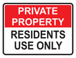 Private property residents use only