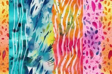 Poster - vibrant abstract painting with various colors and patterns. generative ai