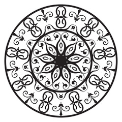 Sticker - Rounded Mandala design, lace ornament in oriental style, Mandala background design