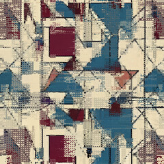 Poster - Vector image with imitation of grunge datamoshing texture.