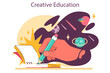 © inspiring.team - Creative education. Character getting a drawing course for future