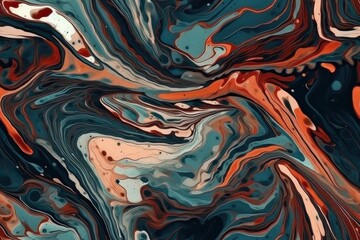 Poster - an abstract painting with vibrant colors and geometric shapes. Generative AI